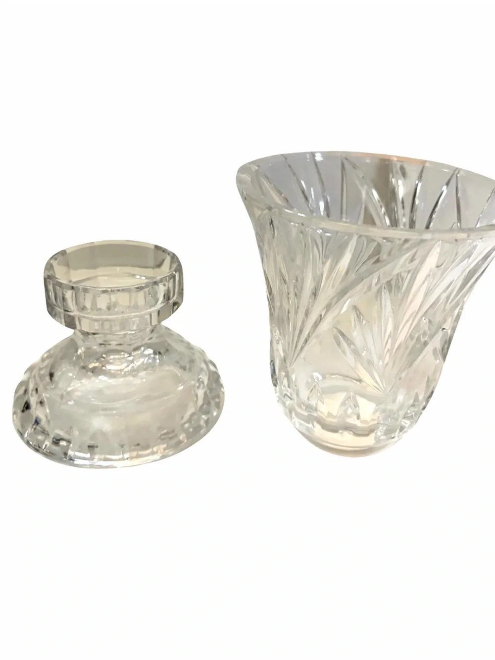 Vintage Fifth Avenue LTD 7” Silhouette Cut Lead Crystal Hurricane Candle Holder